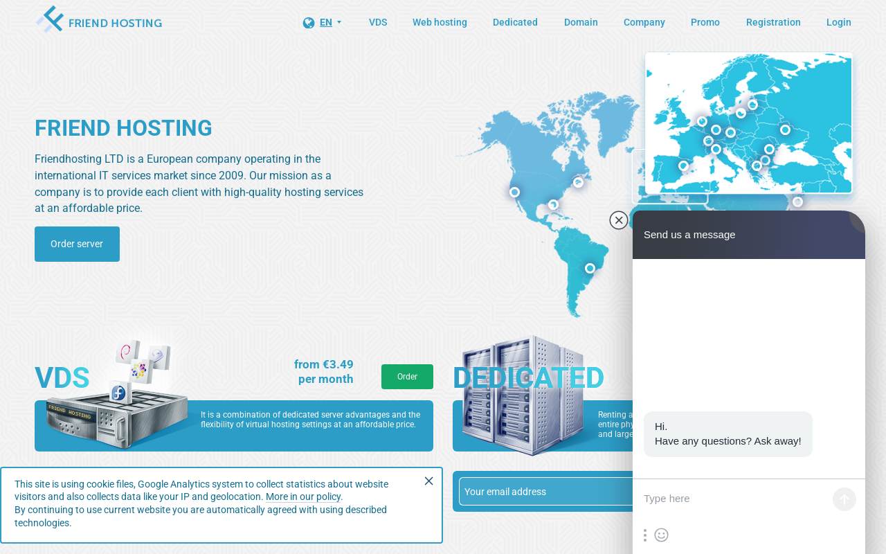Friendhosting 官网截图